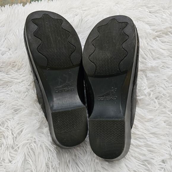 Dansko Black Women's Skylar Floral Laser Cutout Clogs Mules Size 41 - Picture 4 of 5